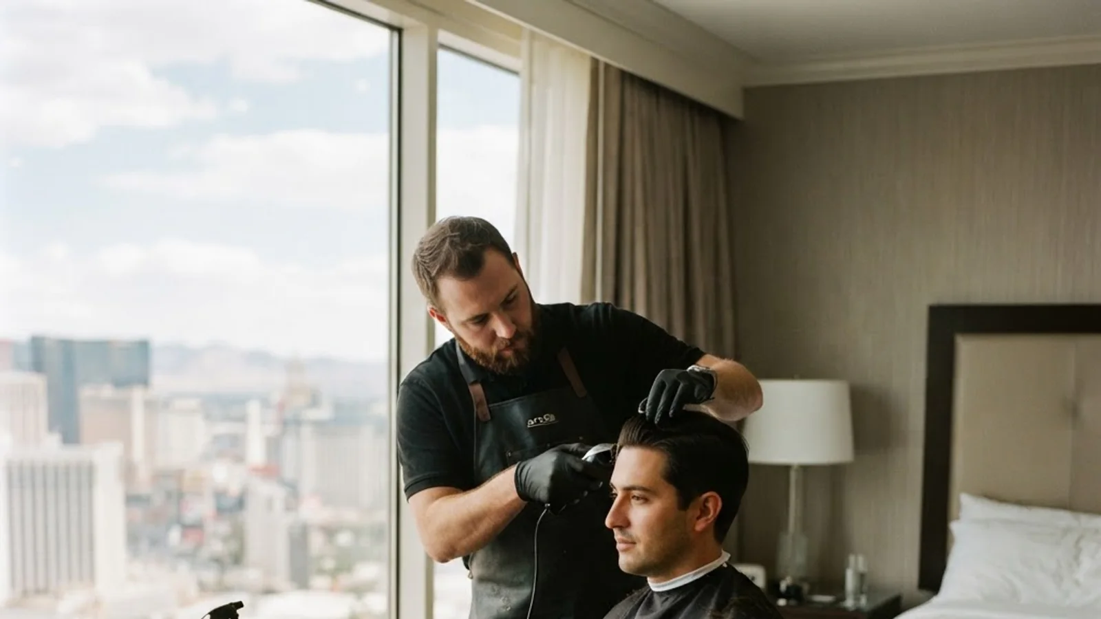 Professional hotel room barber service in Las Vegas