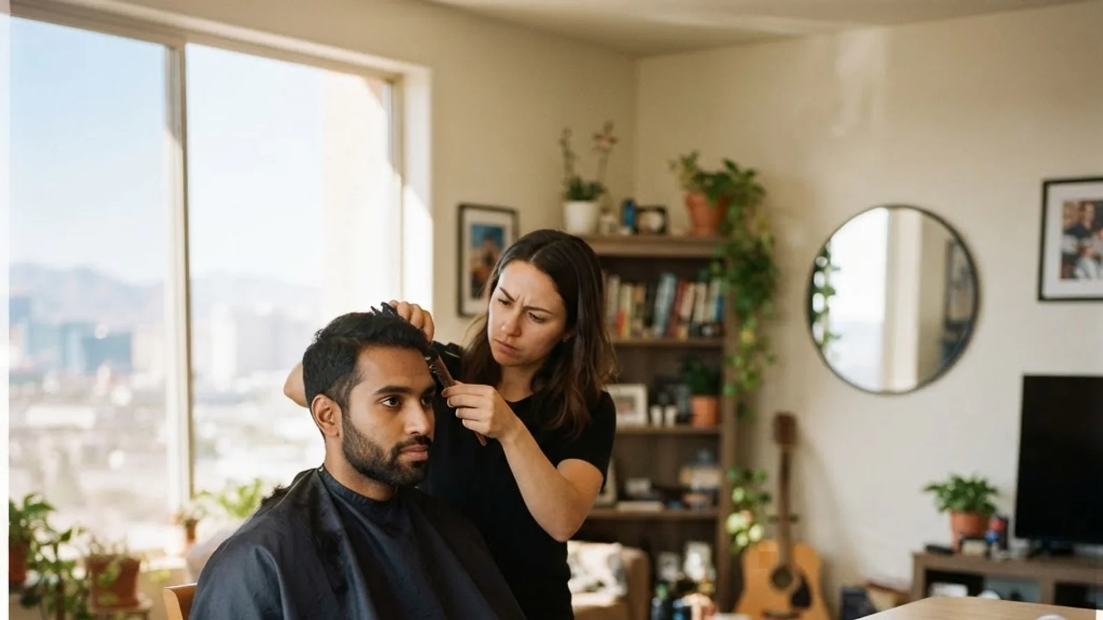 Professional mobile barber service before job interview in Las Vegas