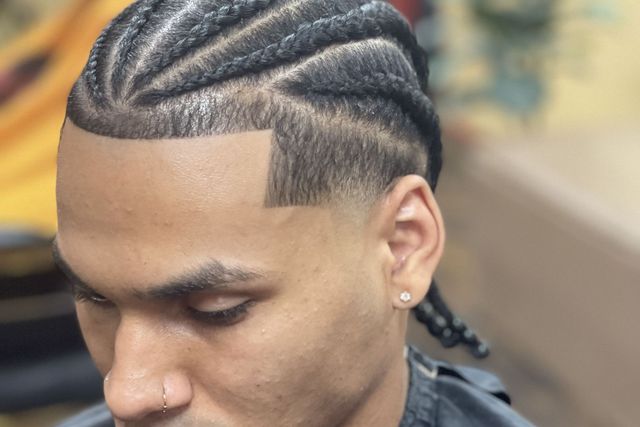 Professional cornrow braids and lineup - house call barber service San Francisco