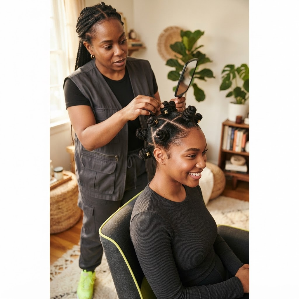Creative Bantu knots with clean sections