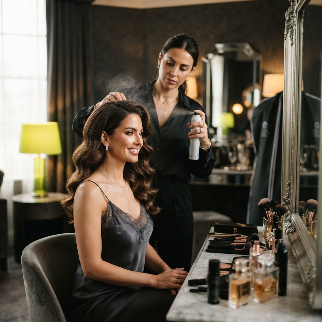 Glossy Hollywood waves prepared for a gala